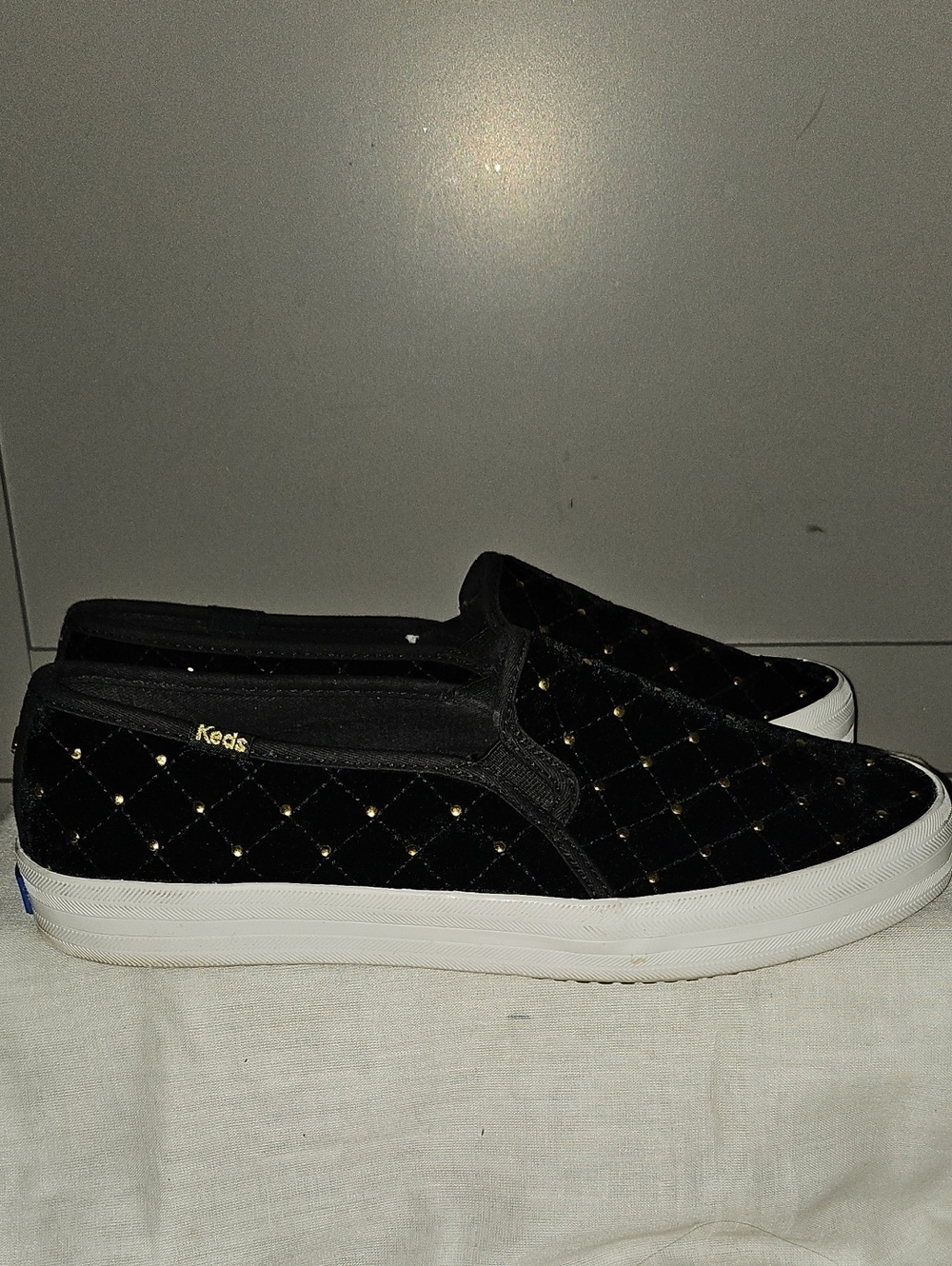 Keds X Kate Spade New York Double Decker Quilted Velvet Sneakers Sz 8 - Picture 10 of 14